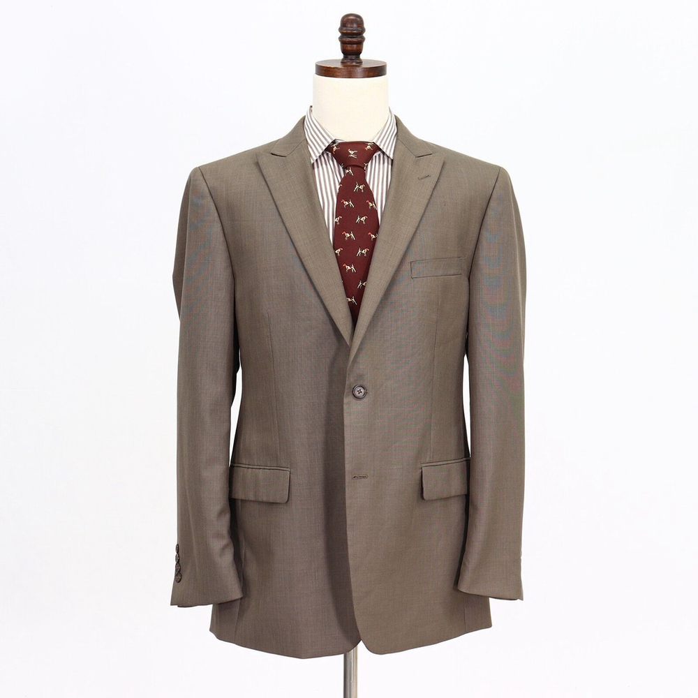 J. Ferrar 44L Brown Sport Coat Blazer Jacket Solid 2B Polyester W079